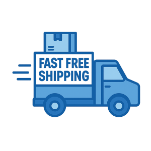 truck with fast free shipping sign on the side